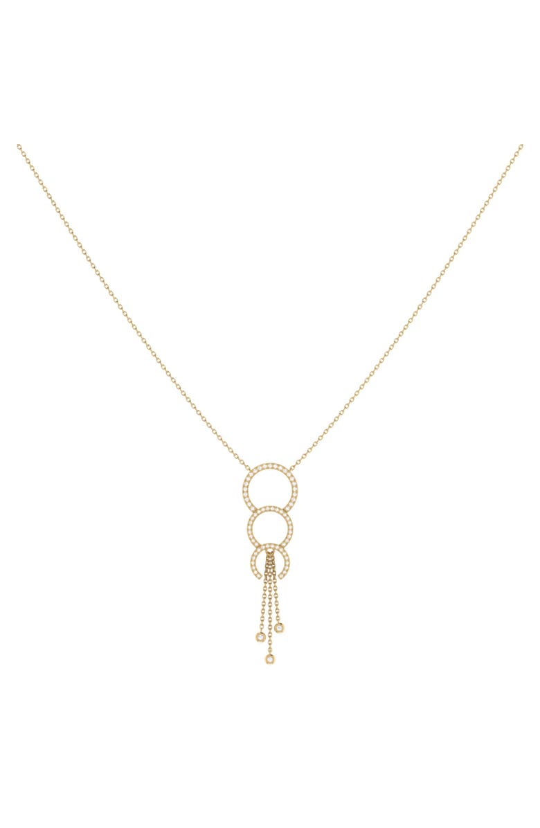 LuvMyJewelry Chandelier Circle Trio Silver Diamond Lariat Necklace, Alternate, color, 14Kt Gold Vermeil On Sterling
