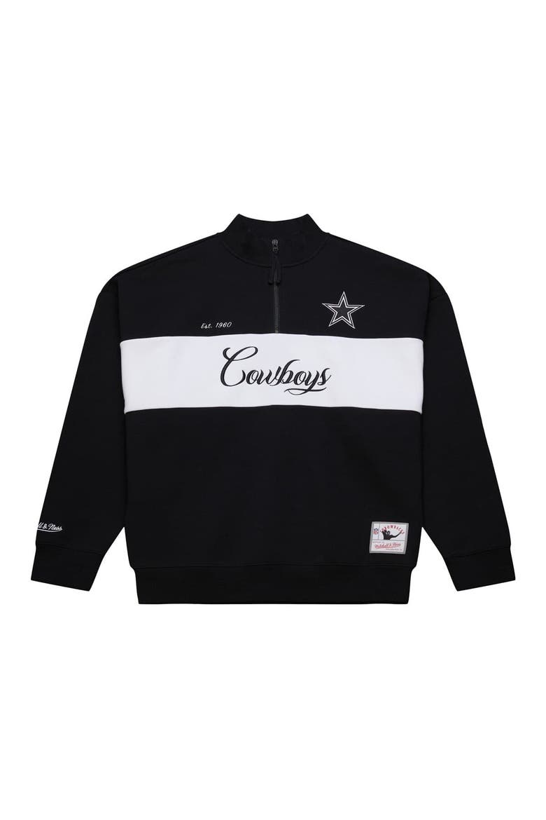 Women's Mitchell & Ness Black Dallas Cowboys Quarter-Zip Jacket, Alternate, color, Black