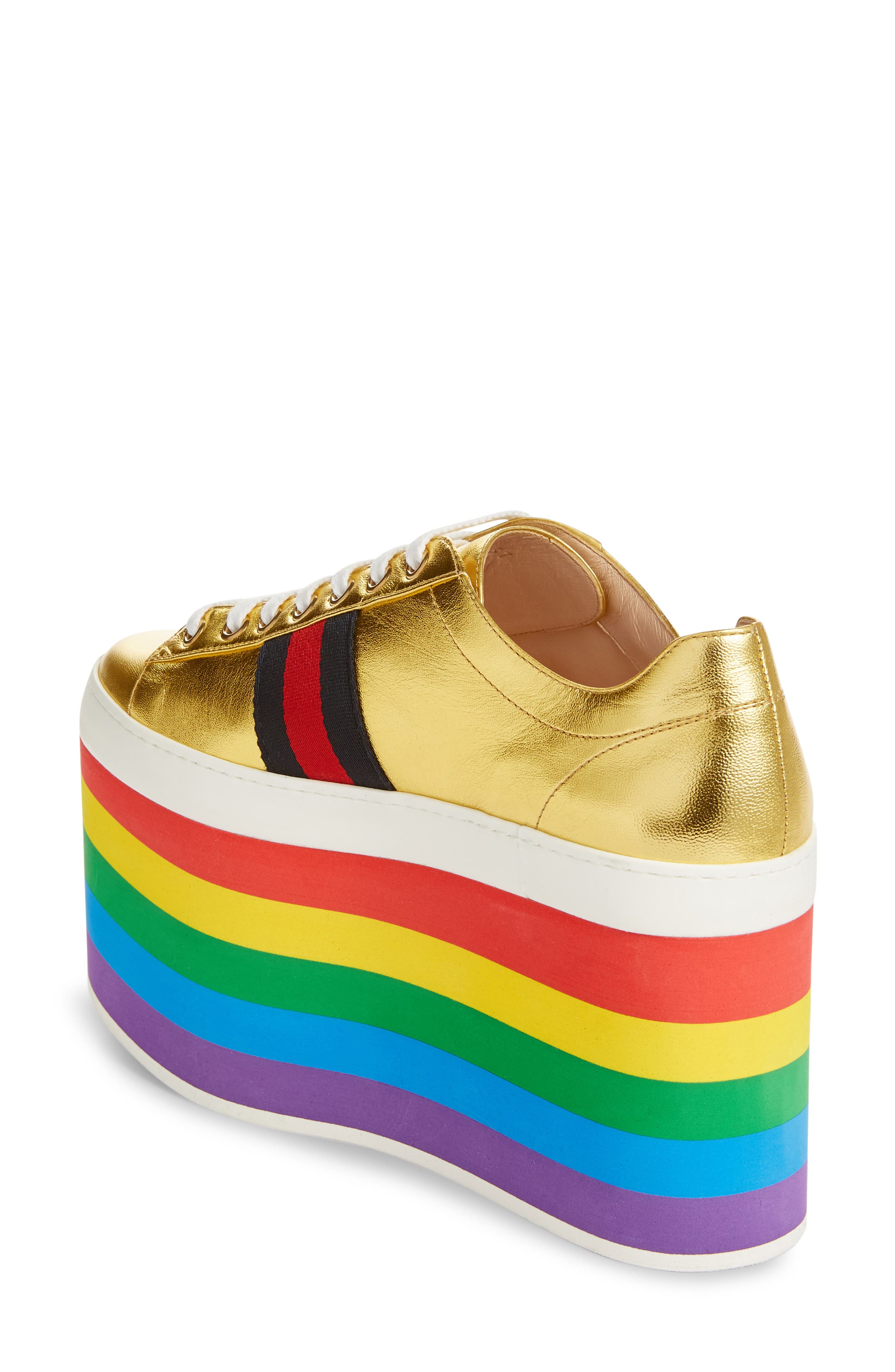 Peggy Platform Sneaker, Alternate, color, METALLIC GOLD
