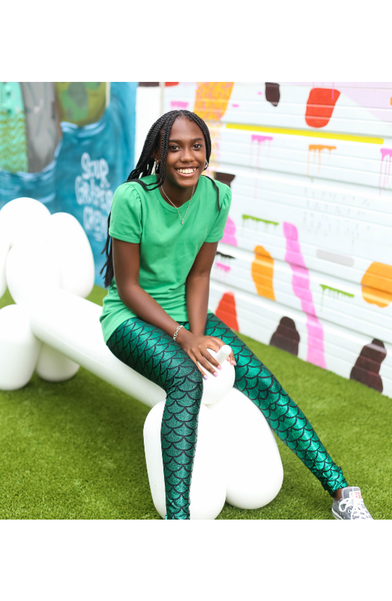 CITY THREADS Girls 100% Cotton Short Sleeve Puff Classic Fit Tee, Alternate, color, Black