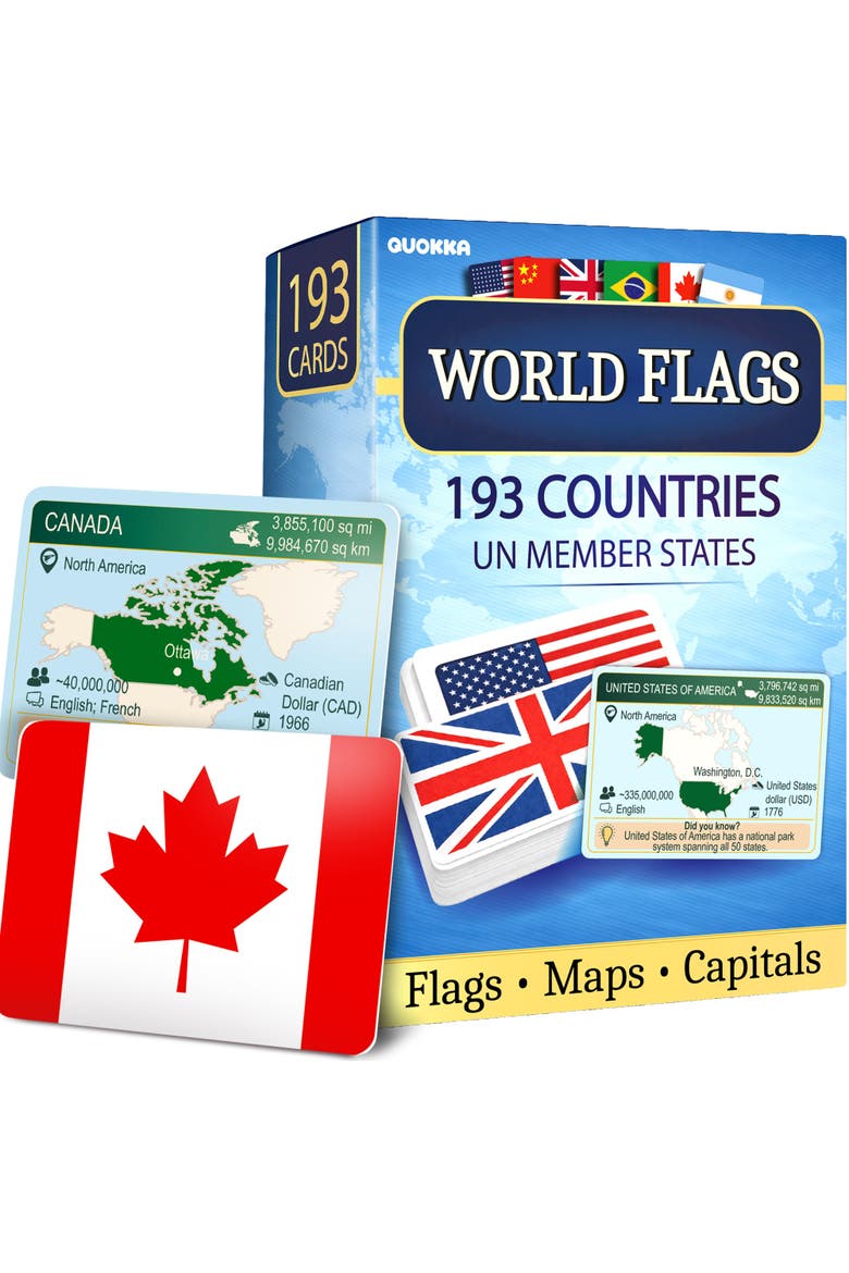 World Flags & Geography Flash Cards for Kids, Teens & Families, Main, color, Flags 193