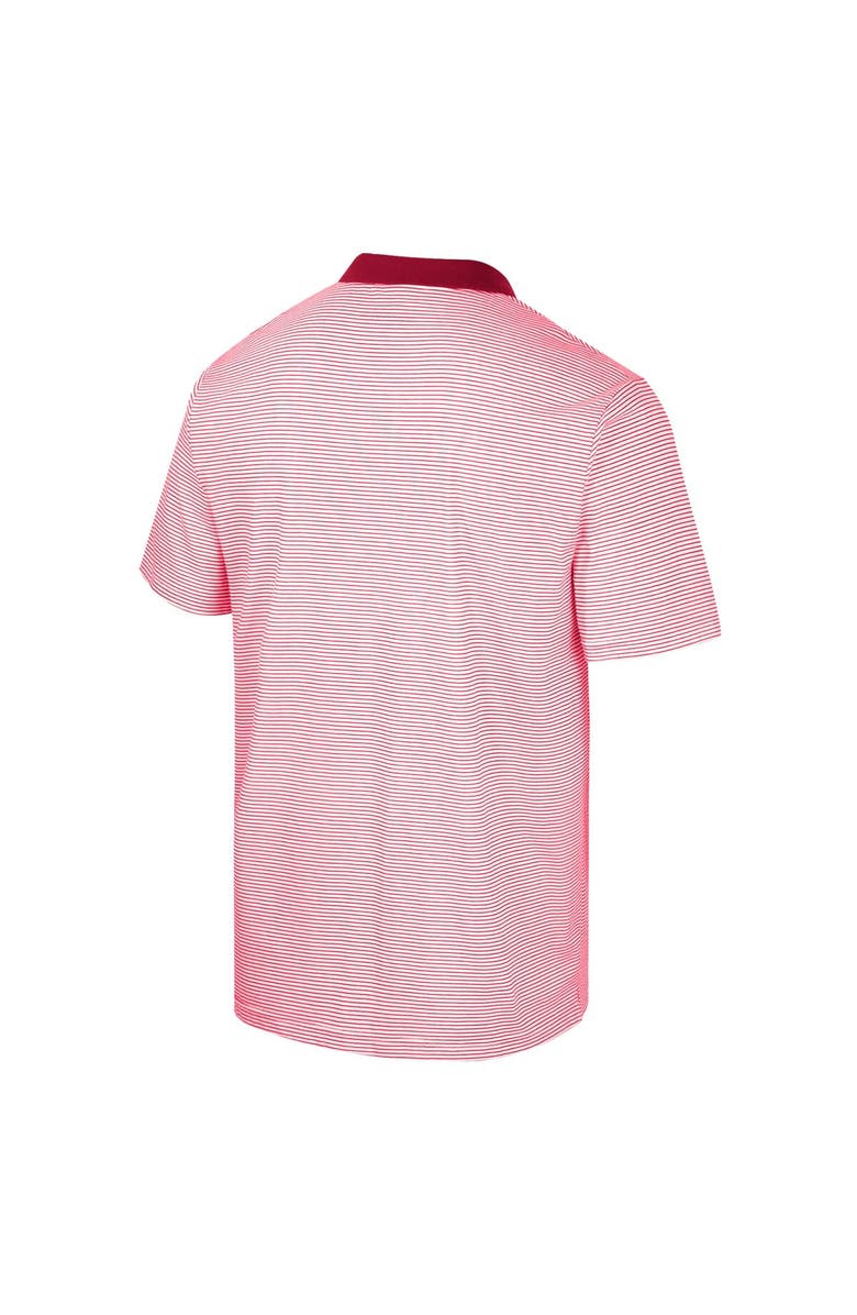 COLOSSEUM Men's Colosseum White/Cardinal Arkansas Razorbacks Print Stripe Polo, Alternate, color, White