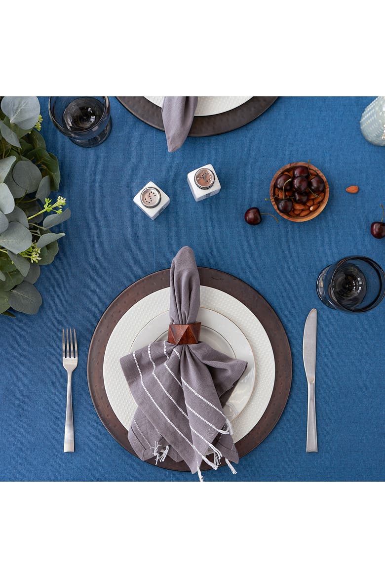 French Stripe Tablecloth, Alternate, color, Blue