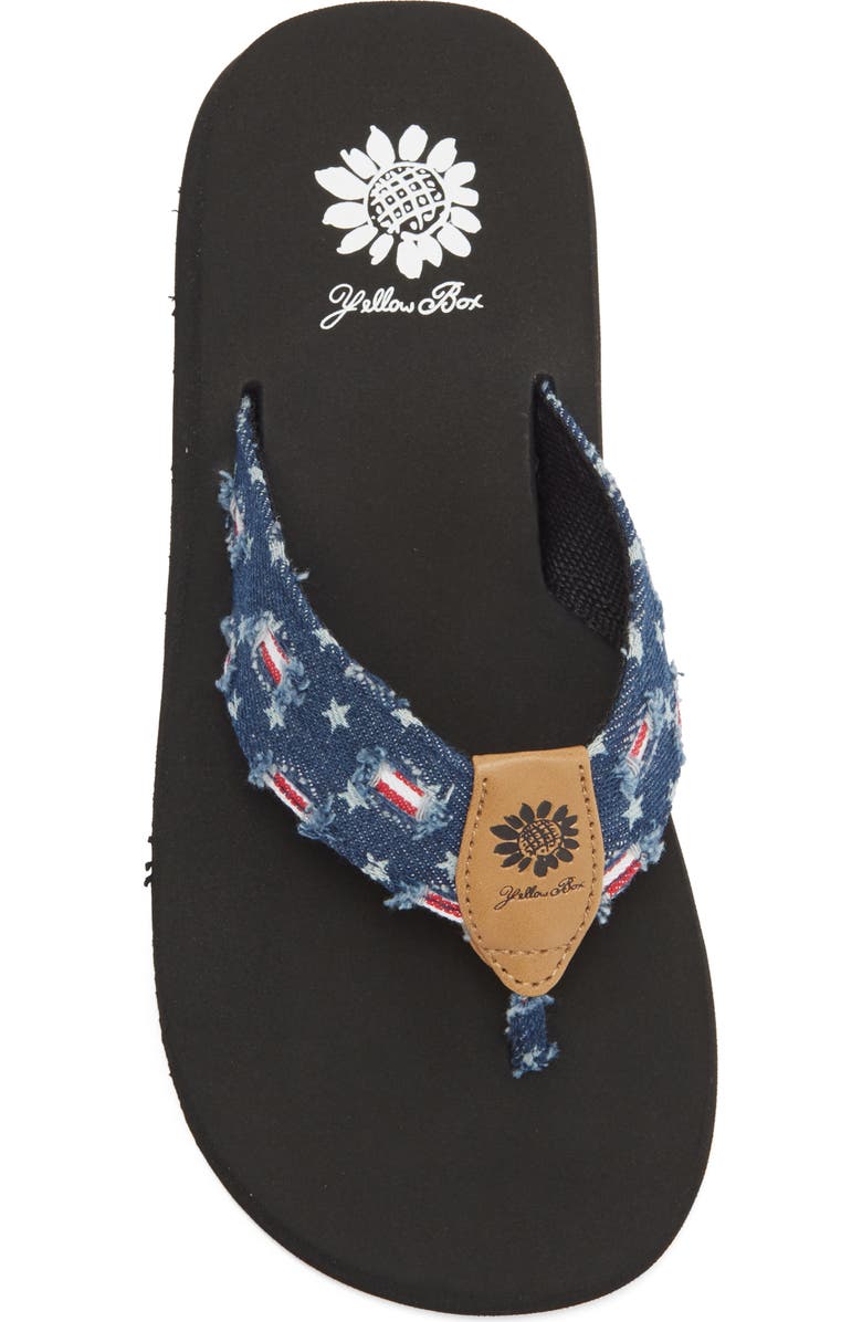 Yellow Box Premium Firework Flip Flop, Alternate, color, Navy