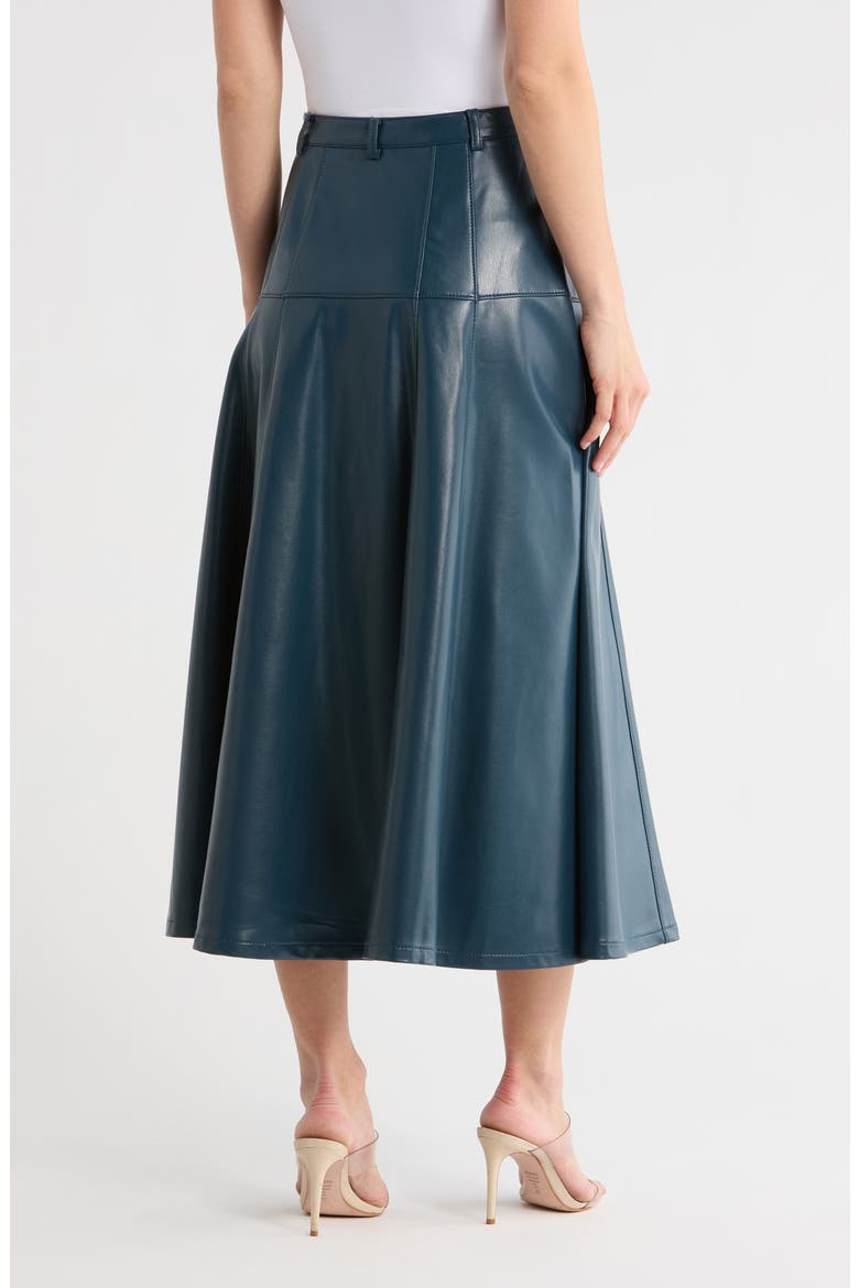 Veena Faux Leather Skirt, Alternate, color, NIGHTFALL