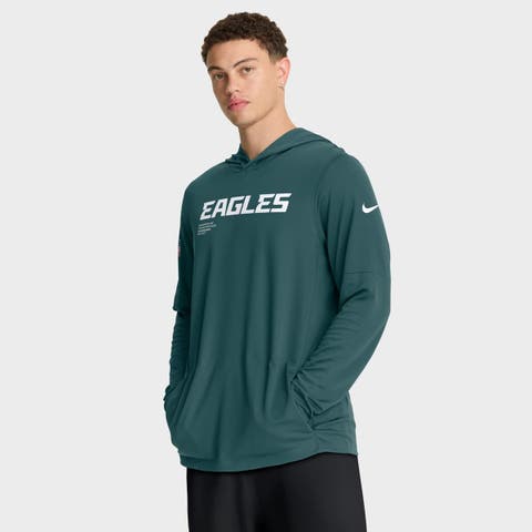 Men's Nike Midnight Green Philadelphia Eagles Sideline Pure Fury Performance Long Sleeve Hoodie T-Shirt