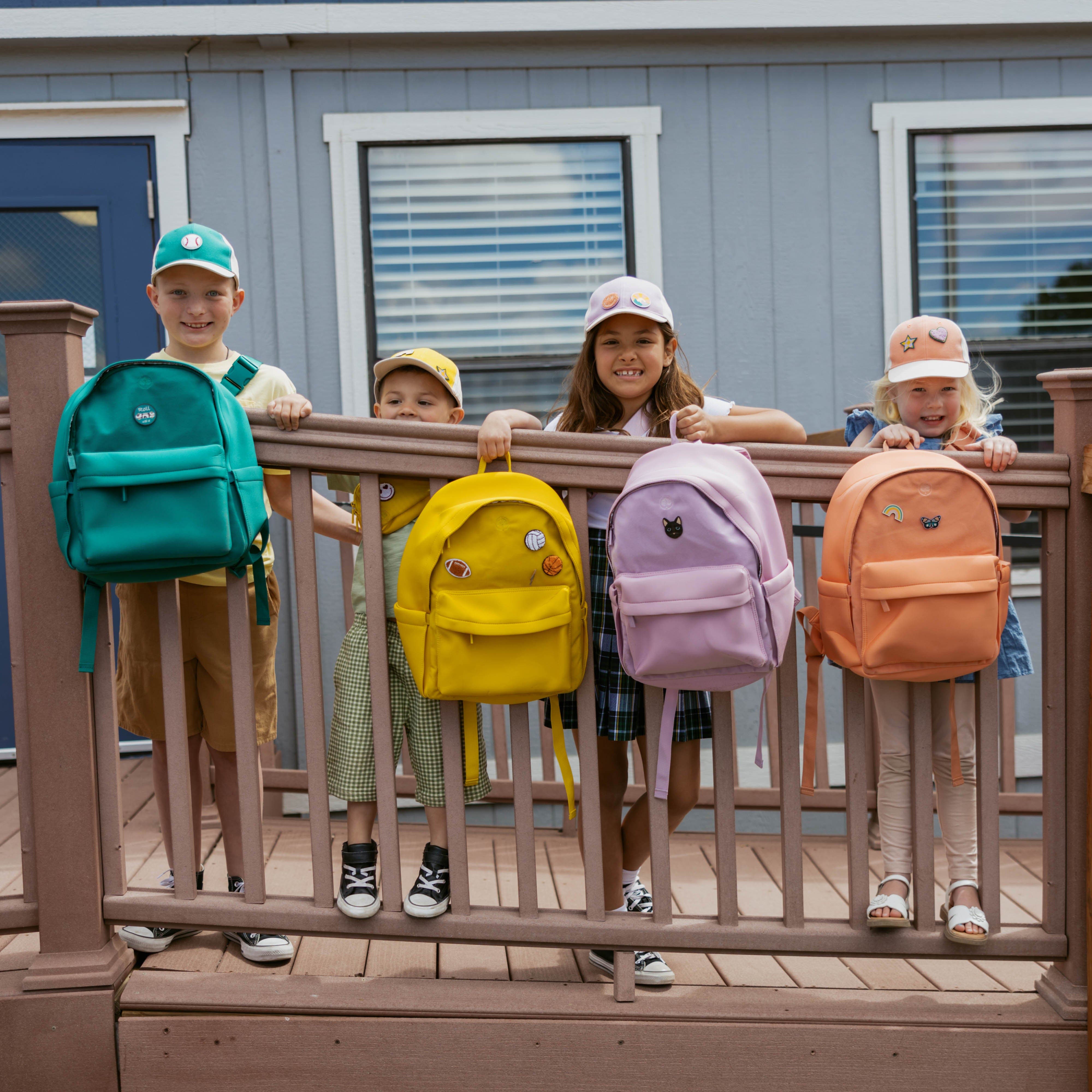 Parker Kids Co. Backpack + Patches - Explorer Set, Alternate, color, Rain