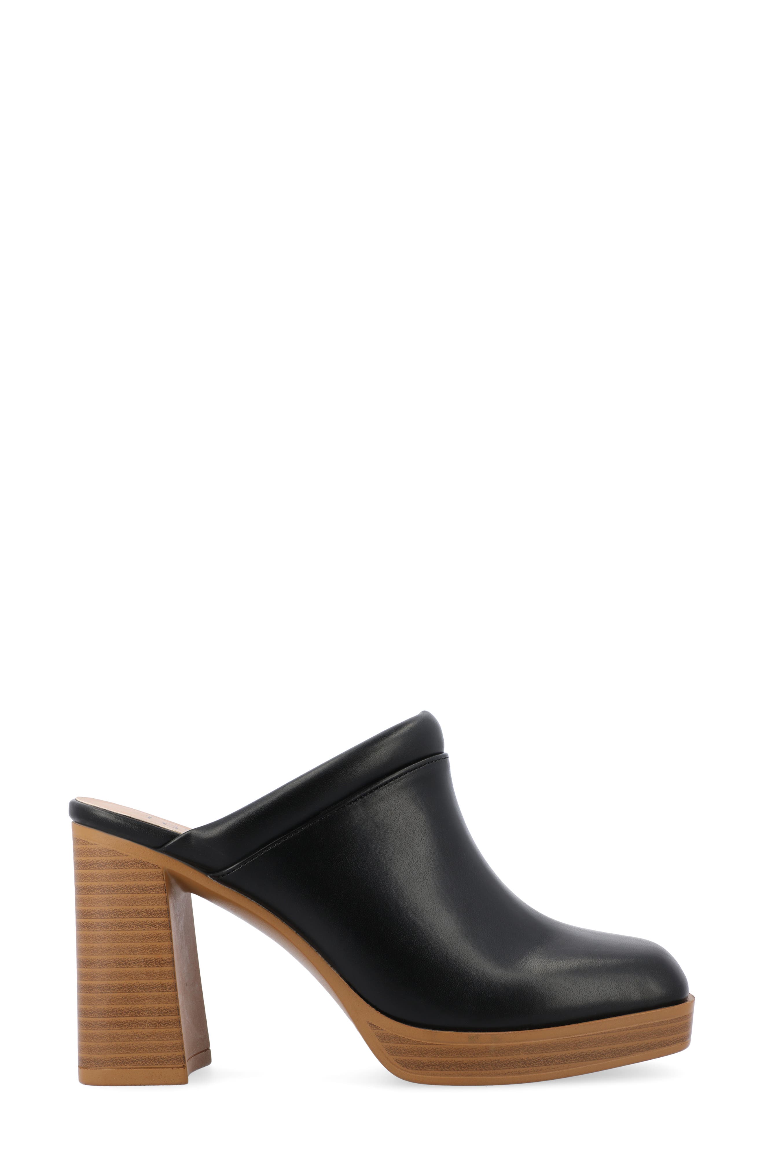 Journee Collection Izara Platform Mule, Alternate, color, Black