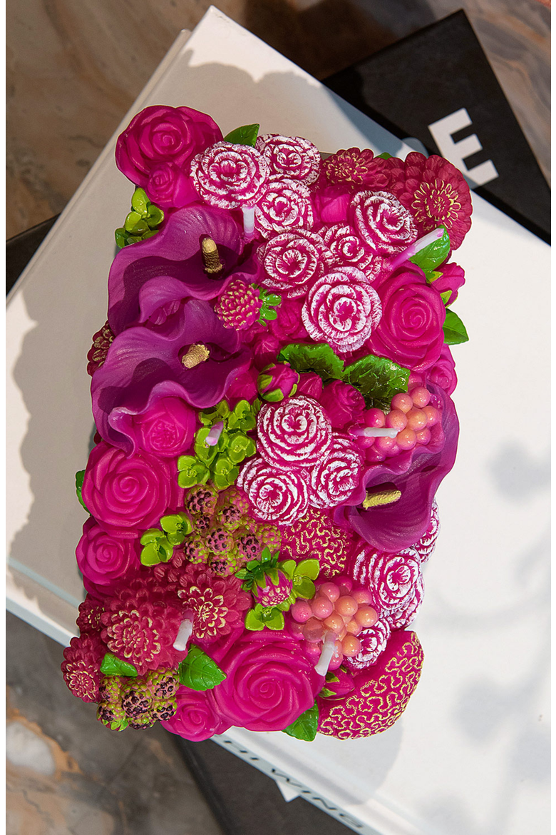 Floral Fusion Arrangement Candle, Alternate, color, Pink Floral