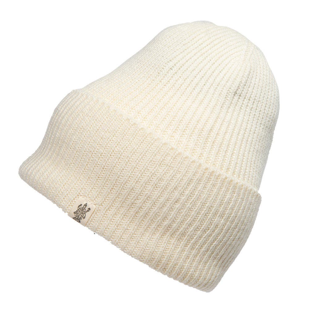 Nirvanna Designs Troubadour Rib Fold Beanie in White 