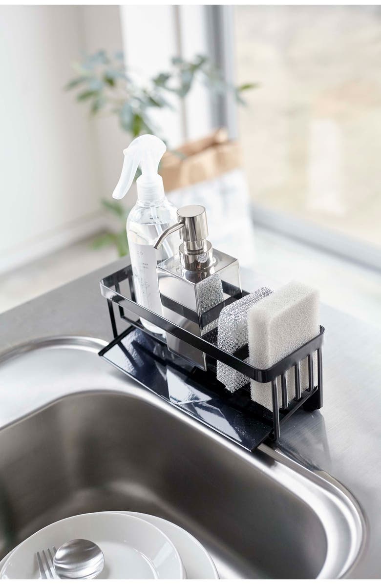 Yamazaki Sponge & Bottle Holder, Alternate, color, Black