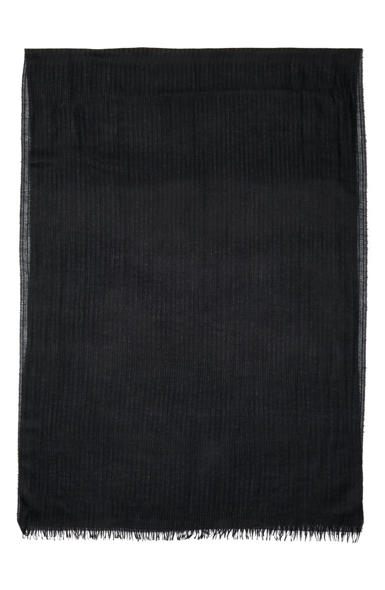 Nordstrom Textured Cashmere Scarf, Alternate, color, Black