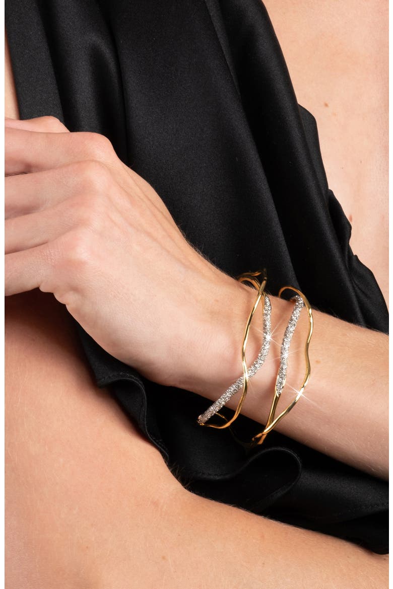 Solanales Crystal Cuff Bracelet, Alternate, color, CRYSTAL