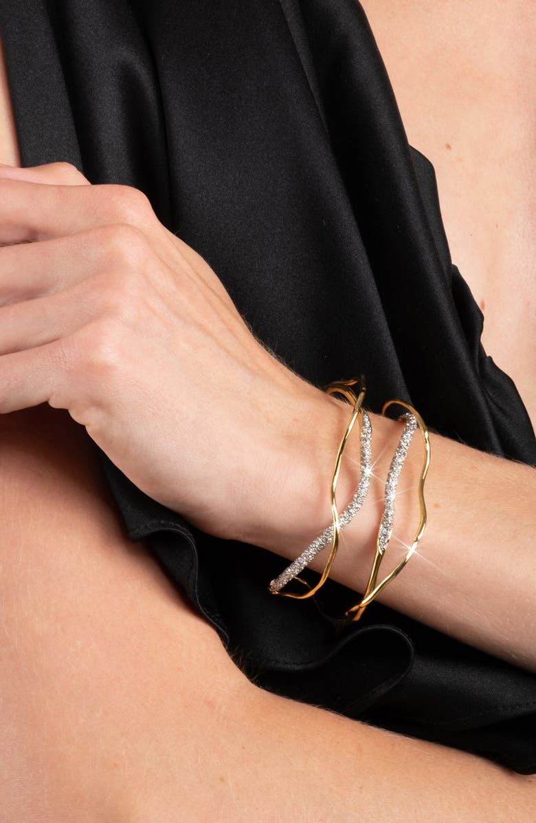 Alexis Bittar Solanales Crystal Cuff Bracelet, Alternate, color, Crystal