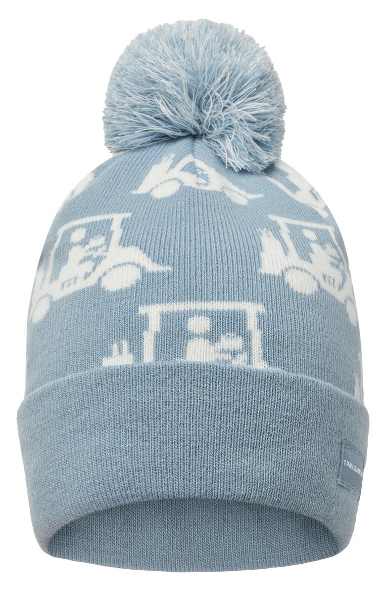 TravisMathew Mapes Pompom Beanie, Main, color, Dusty Blue