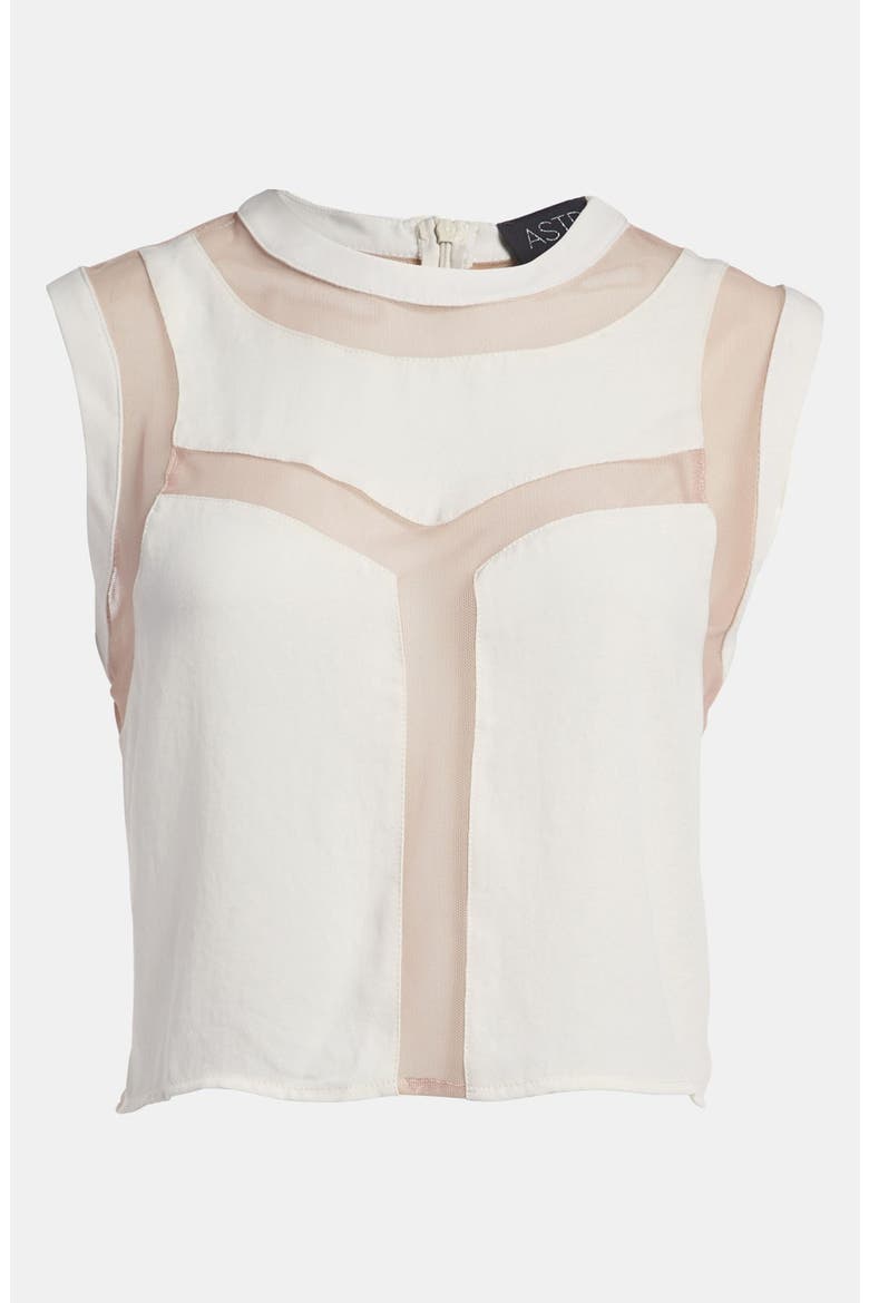 ASTR 'Illusion Lines' Crop Top, Main, color, IVORY