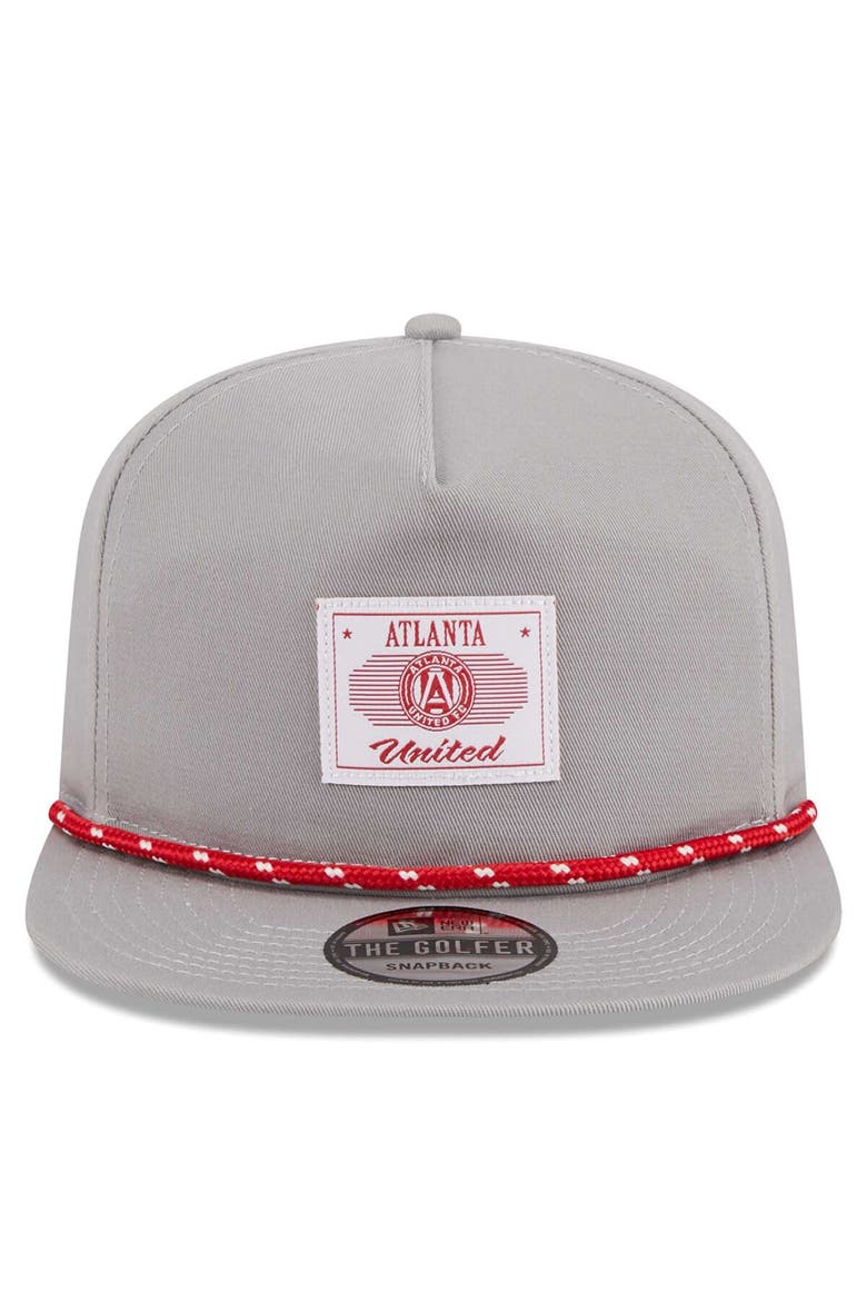 Men's New Era  Gray Atlanta United FC Established Patch 9FORTY A-Frame Trucker Adjustable Hat, Alternate, color, Gray