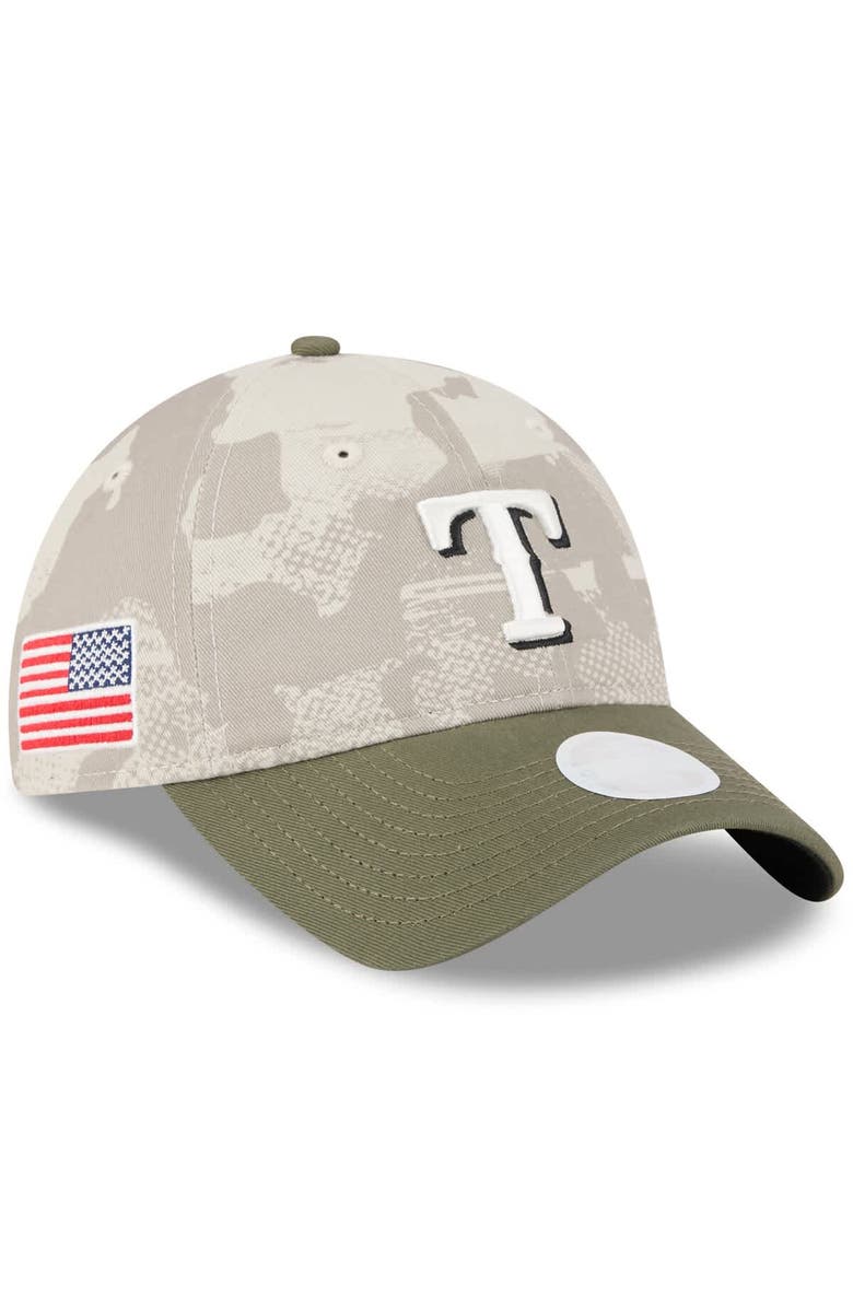 New Era Women's New Era Light Beige/Olive Texas Rangers 2025 Armed Forces Day 9TWENTY Adjustable Hat, Main, color, Light Beige