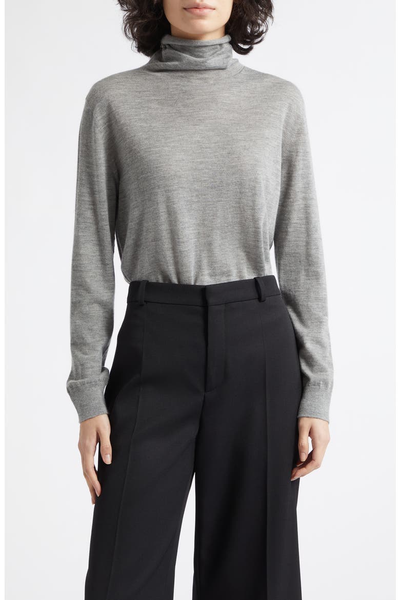 Beatrice Superfine Cashmere Turtleneck Sweater, Main, color, CULLEN GREY