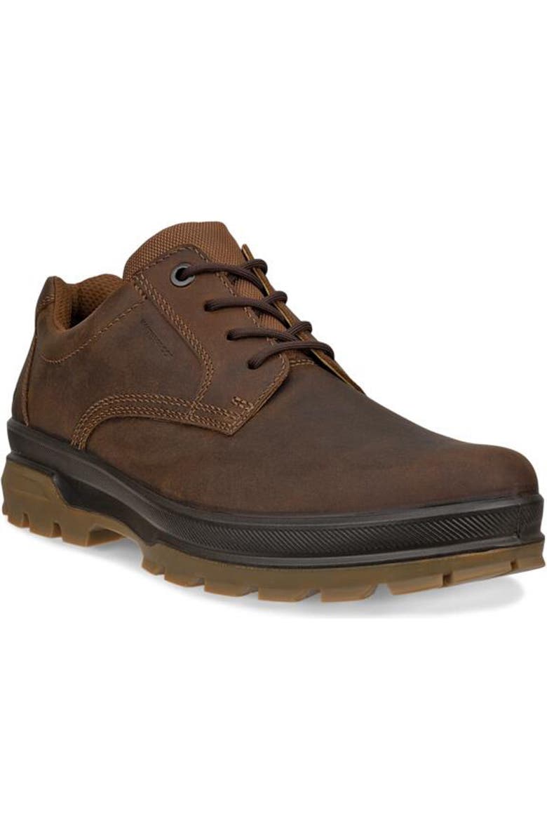ECCO Track Waterproof Plain Toe Derby, Main, color, Camel