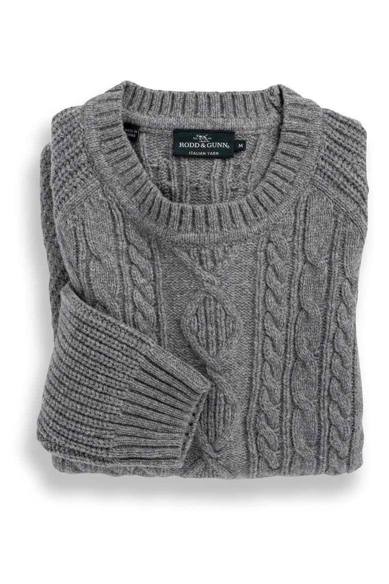 Mount Tasman Mix Stitch Wool Blend Crewneck Sweater, Alternate, color, SMOKE