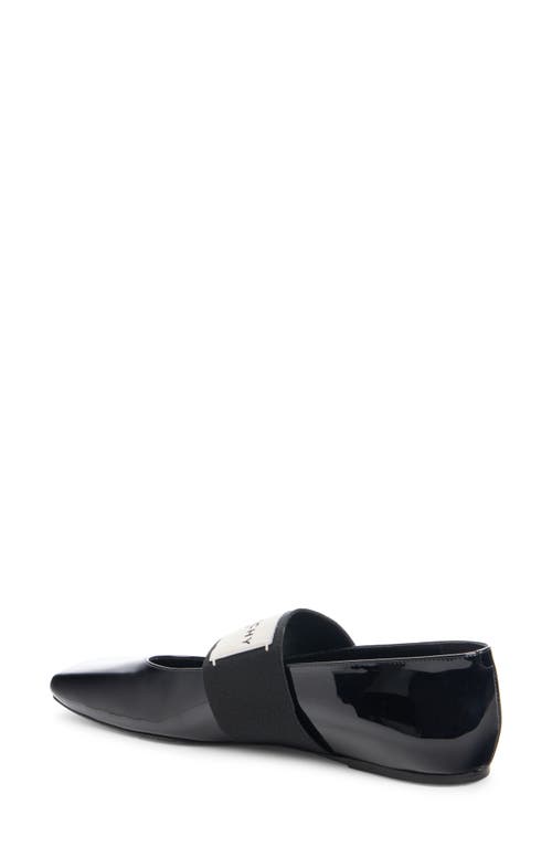 Givenchy Sliced Square Ballerinas In Patent Leather In Black