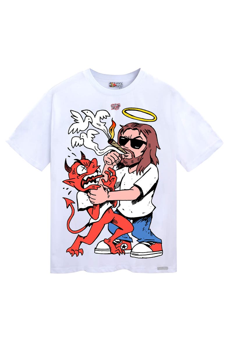 Jesus Smoke Tee, Main, color, White