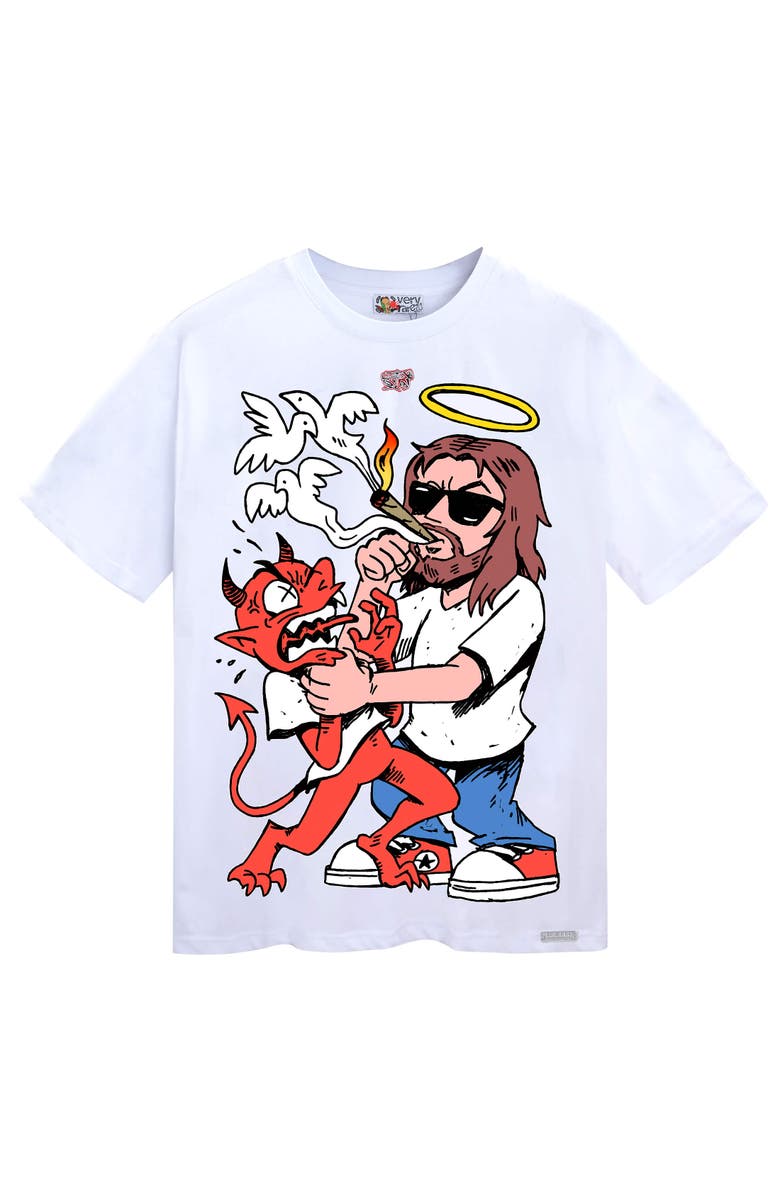 VERYRARE Jesus Smoke Tee, Main, color, White