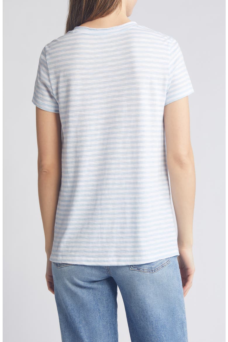 V-Neck Short Sleeve Pocket T-Shirt, Alternate, color, BLUE SKYWAY- WHITE BROOKE
