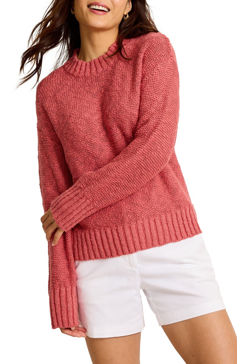 Tommy Bahama Bayshore Cotton Sweater, Main, color, Wild Geranium