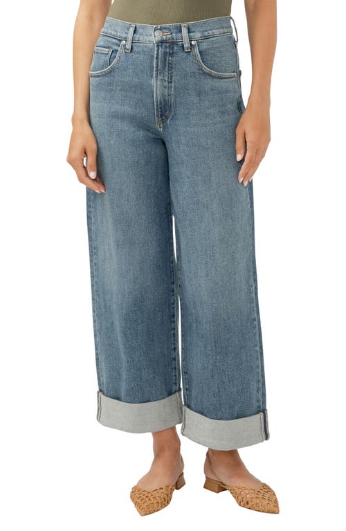 Shop Silver Jeans Co. Be Easy Crop Wide Leg Jeans In Indigo