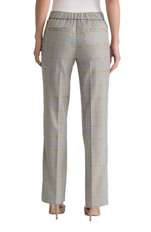 Jones New York Button Tab Plaid Slim Fit Pants In Gray
