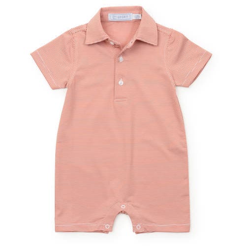Shop Lila And Hayes Austin Boys' Polo Shortall By Lh Sport In Orange Stripes