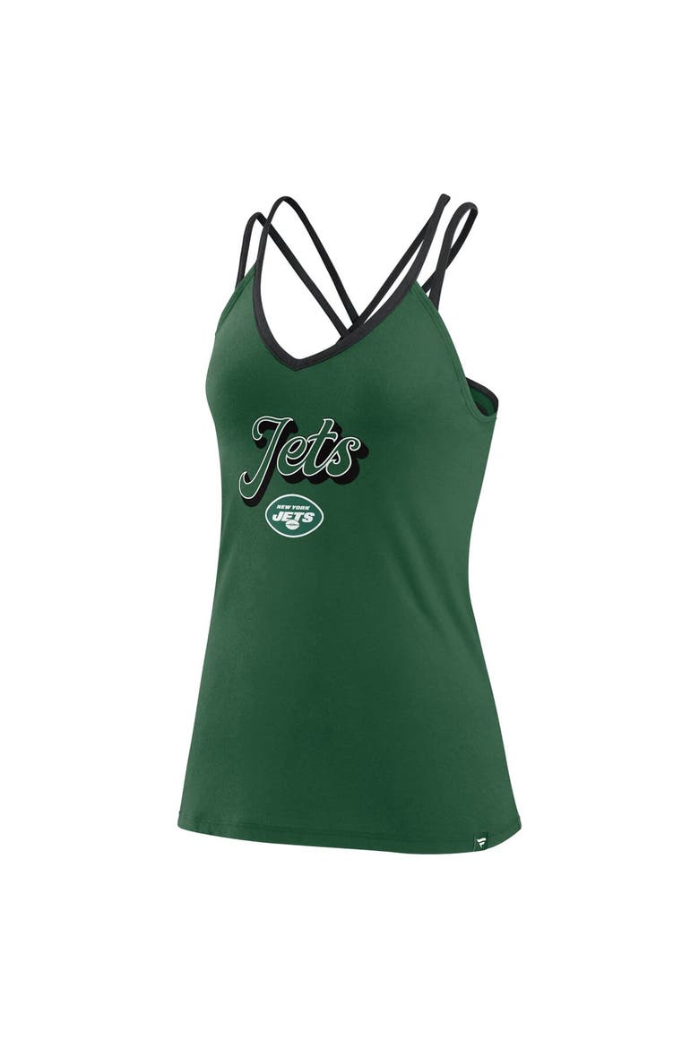 Women's Fanatics Branded Green New York Jets Go For It Strappy Crossback Tank Top, Alternate, color, Green