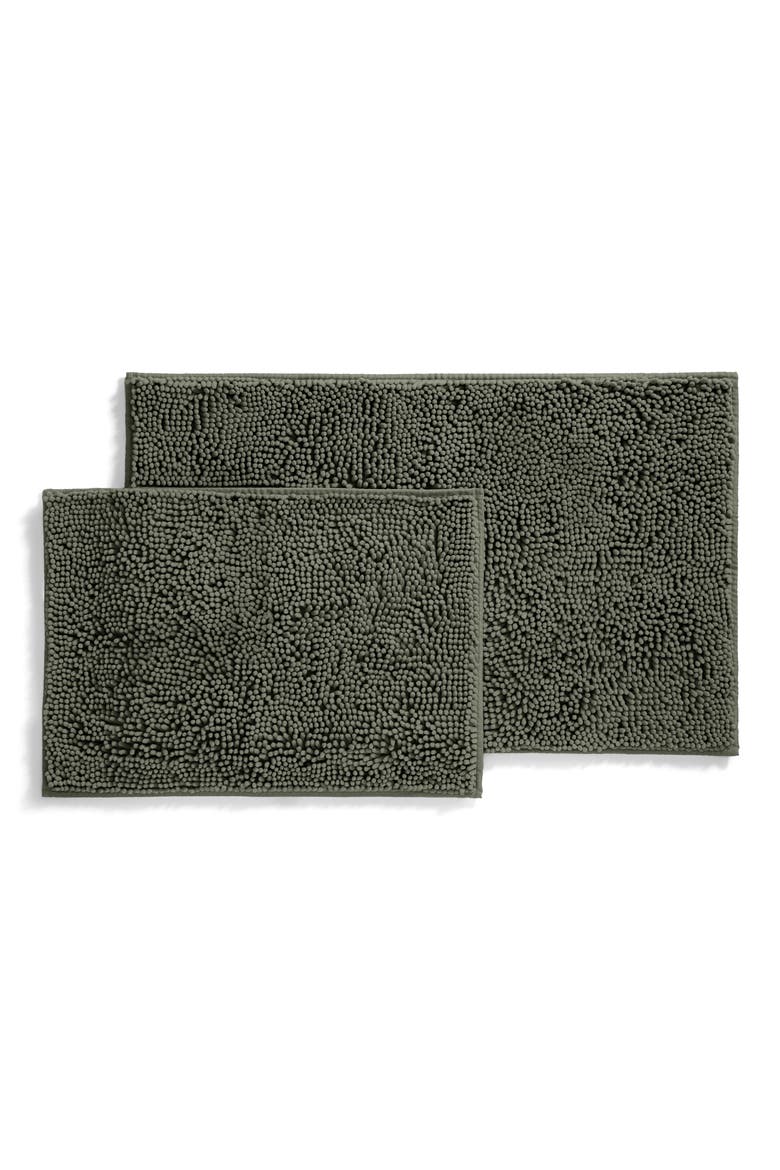 2-Pack Chenille Bath Mats, Main, color, CHENILLE SAGE