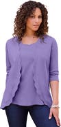 Roaman's Scalloped Cardigan And Tank Set