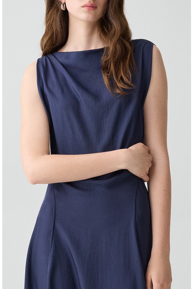 Boat Neck Midi Dress, Alternate, color, NOCTURNE NAVY