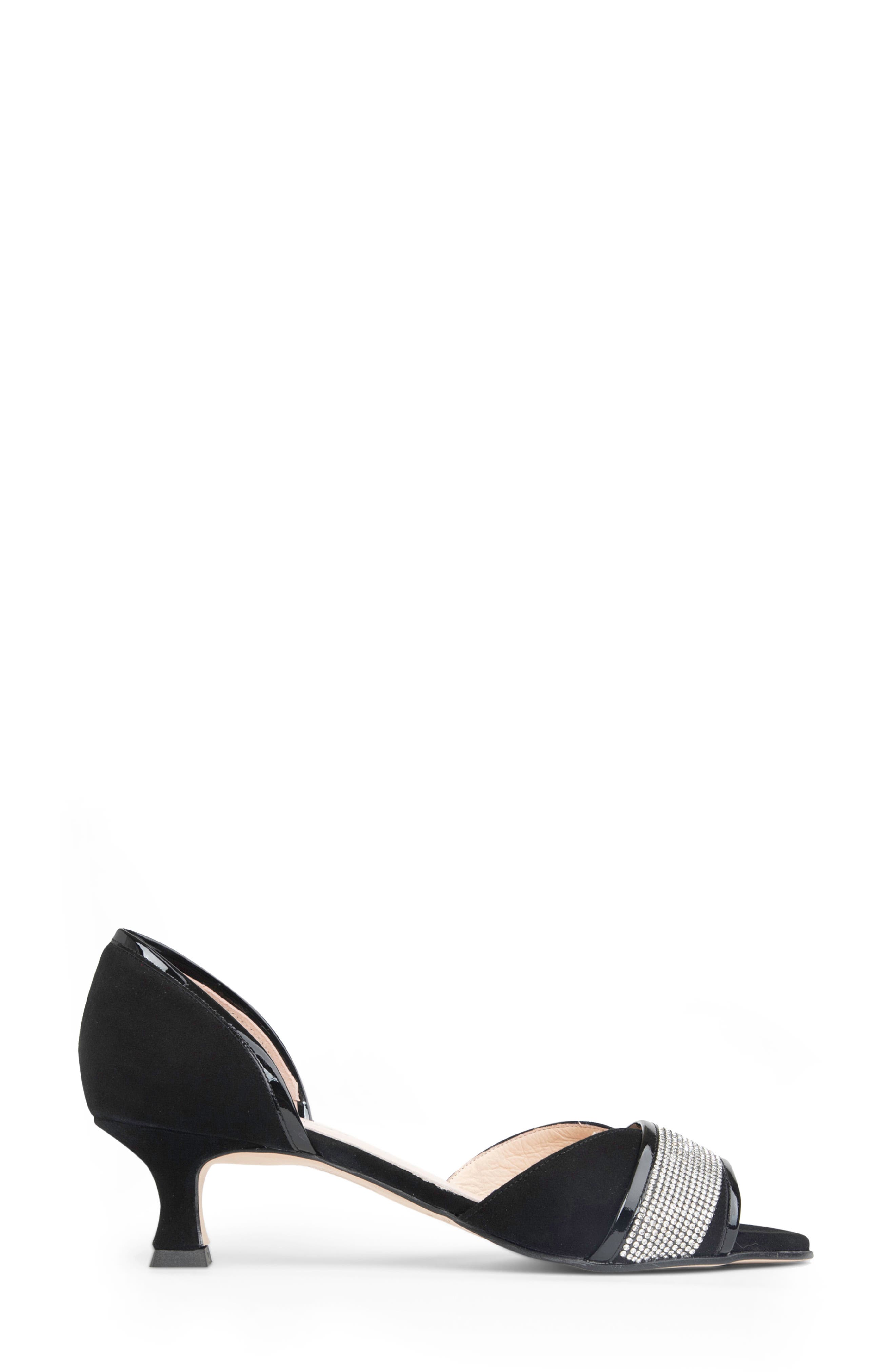 patricia green Parker d'Orsay Kitten Heel Sandal, Alternate, color, Black Crystal