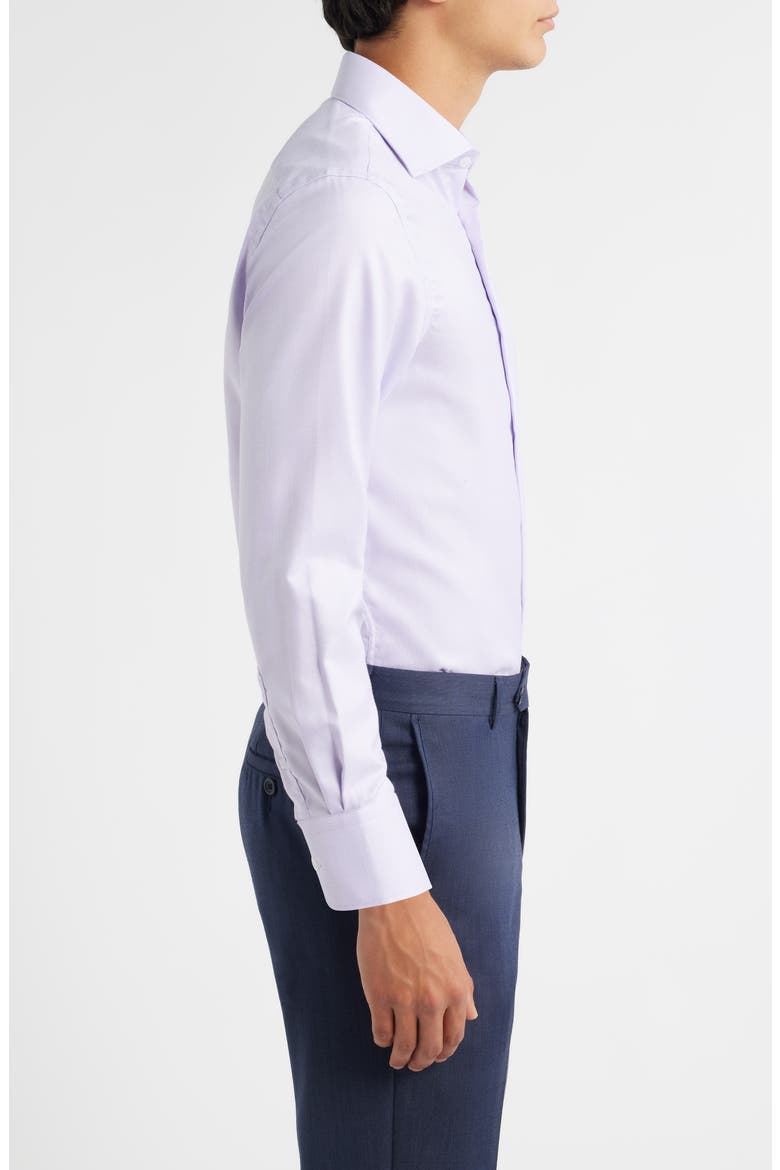 Trim Fit Textured Cotton Dress Shirt, Alternate, color, LAVENDER
