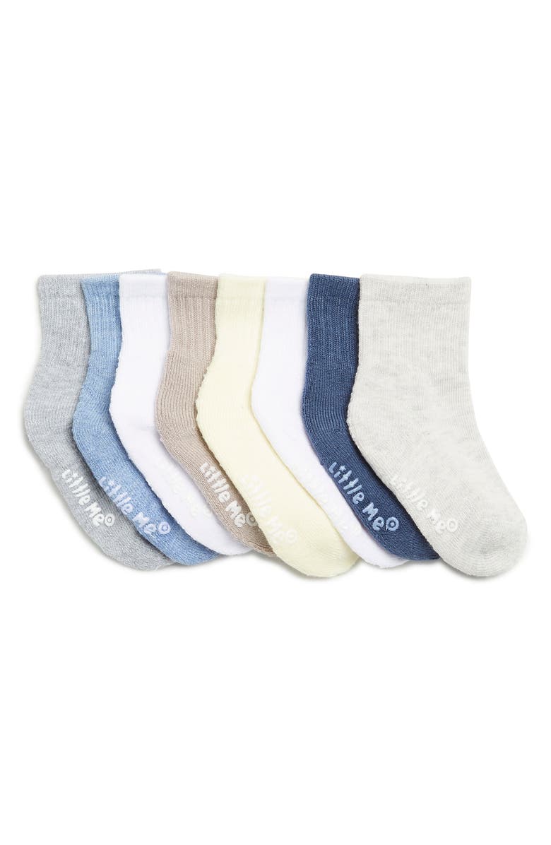 Little Me Half Cushion Socks - Pack of 8, Main, color, Multi/Colors
