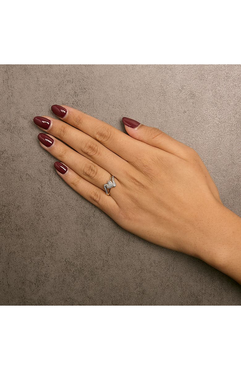 Haus of Brilliance 10K Yellow Gold Diamond Accent Filigree Heart Promise Ring, Alternate, color, Yellow