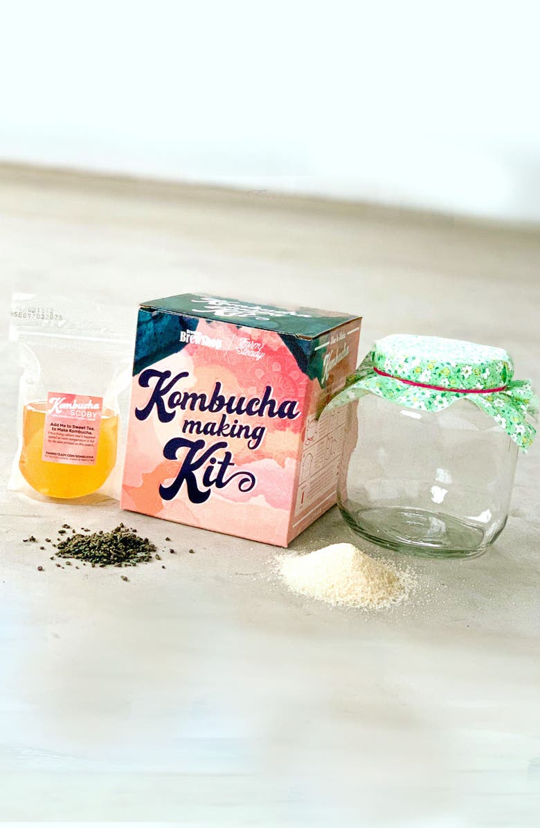 FarmSteady Brooklyn Brew Shop Green Tea Kombucha Making Kit, Alternate, color, Pink