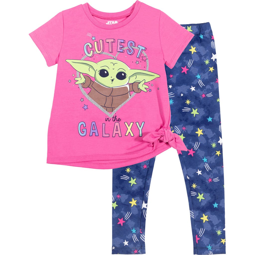 Star Wars The Mandalorian Baby Yoda T-shirt & Leggings Set In Pink