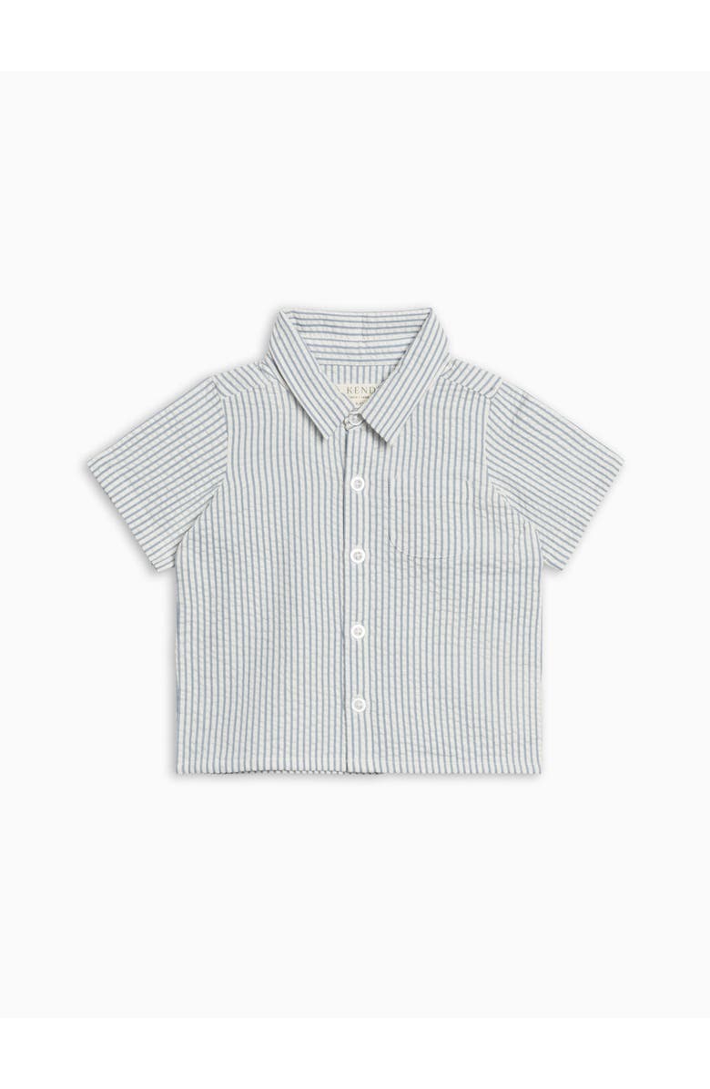 Colroed Organics Organic Landon Seersucker Button Down, Main, color, Shore Stripe/Sea