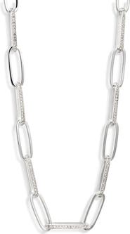 Nordstrom Rhinestone Paper Clip Chain Necklace