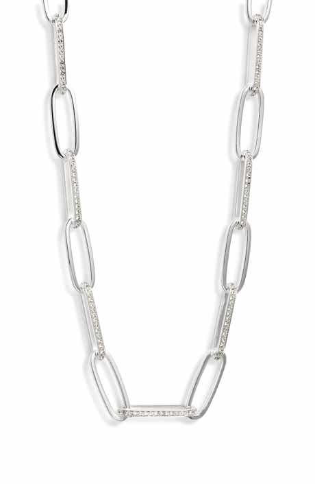 Nordstrom Rhinestone Paper Clip Chain Necklace