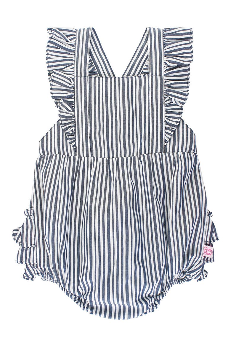 Stripe Bubble Romper, Main, color, BLUE