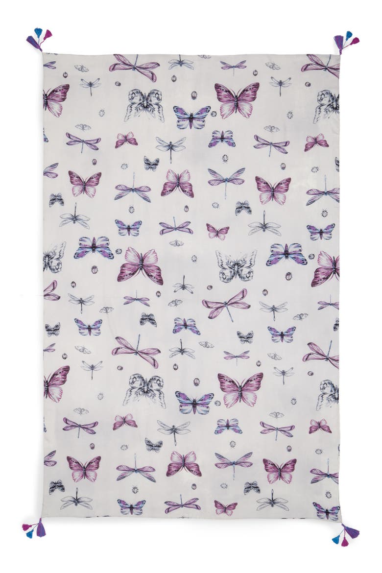 Print Tassel Wrap, Alternate, color, GREY COUNTRY STUDY