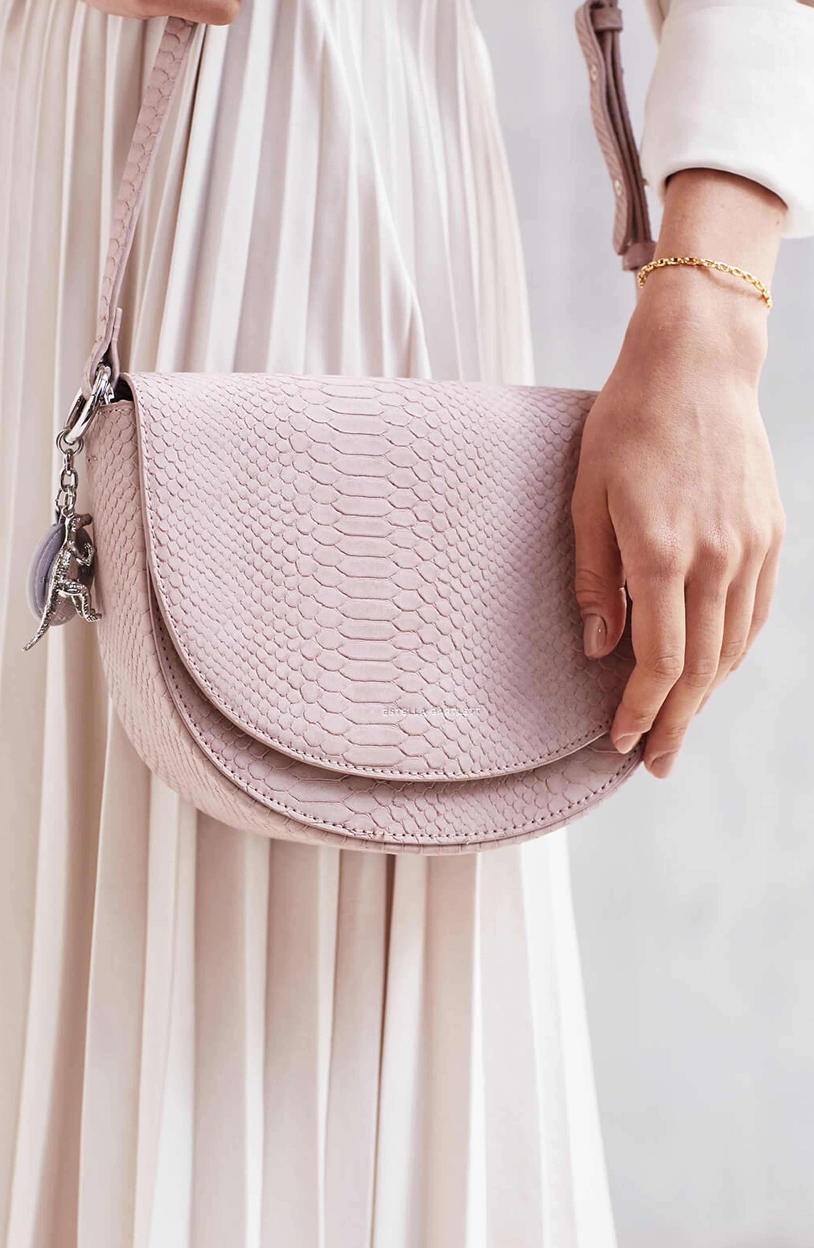 Loman Faux Leather Saddle Bag, Alternate, color, PINK