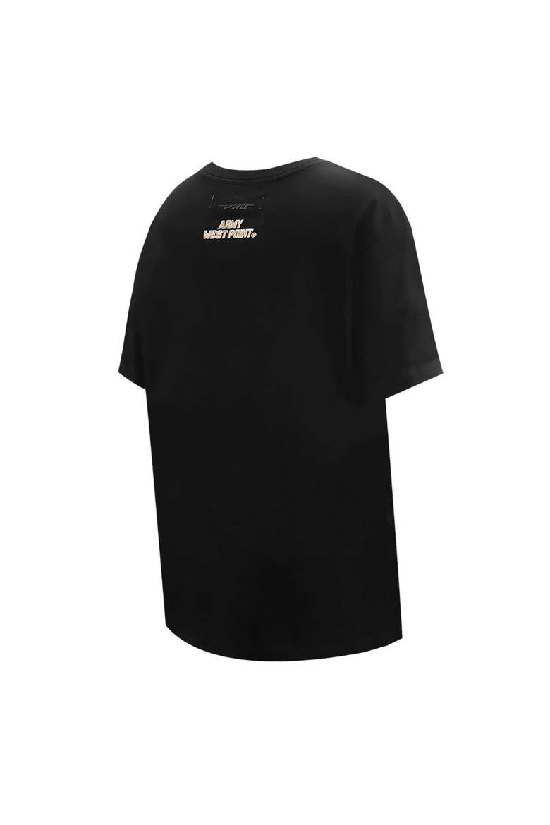Women's Pro Standard Black Army Black Knights Script Tail Oversized Boyfriend T-Shirt, Alternate, color, Black